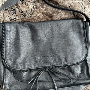 Georgio Armani Black Leather Crossbody Purse/Bag